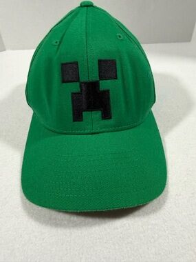 Jinx Minecraft Creeper Green Flex Fit Hat Cap Size S/M EUC